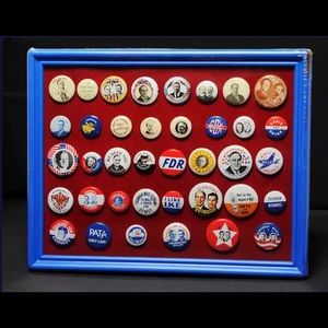Vintage 1972 American Oil Company Political Campaign Reproduction Buttons 38